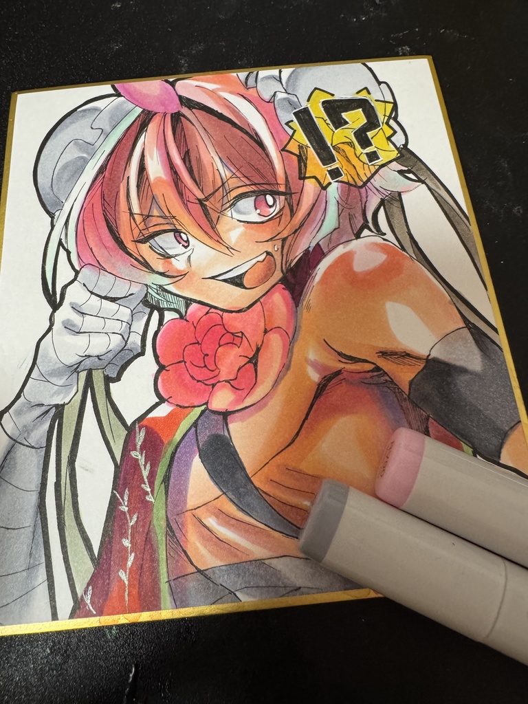 手描き色紙/反転華扇ちゃん