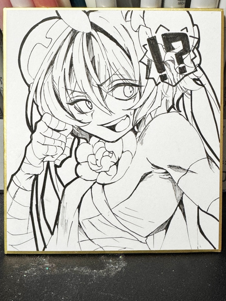 手描き色紙/反転華扇ちゃん