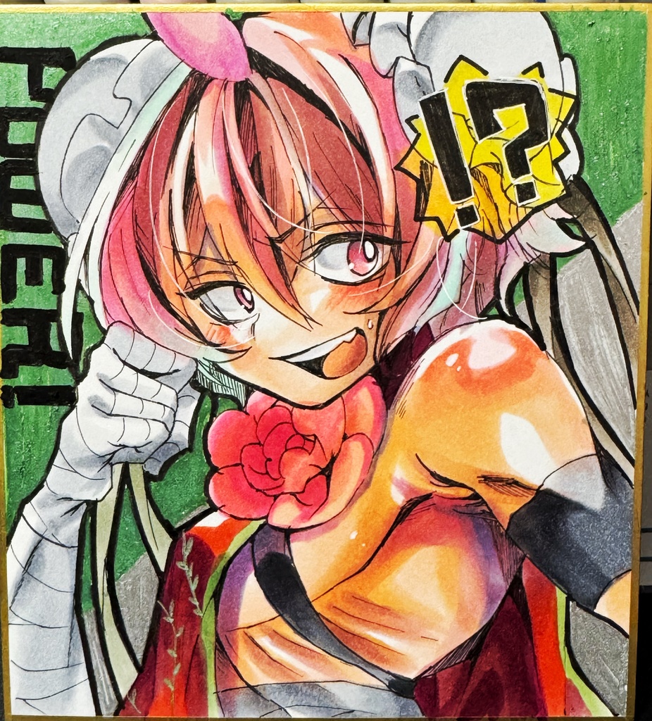 手描き色紙/反転華扇ちゃん