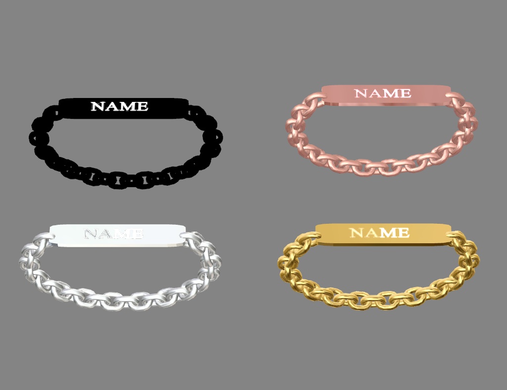 イニシャル(頭文字) チェーンブレスレット