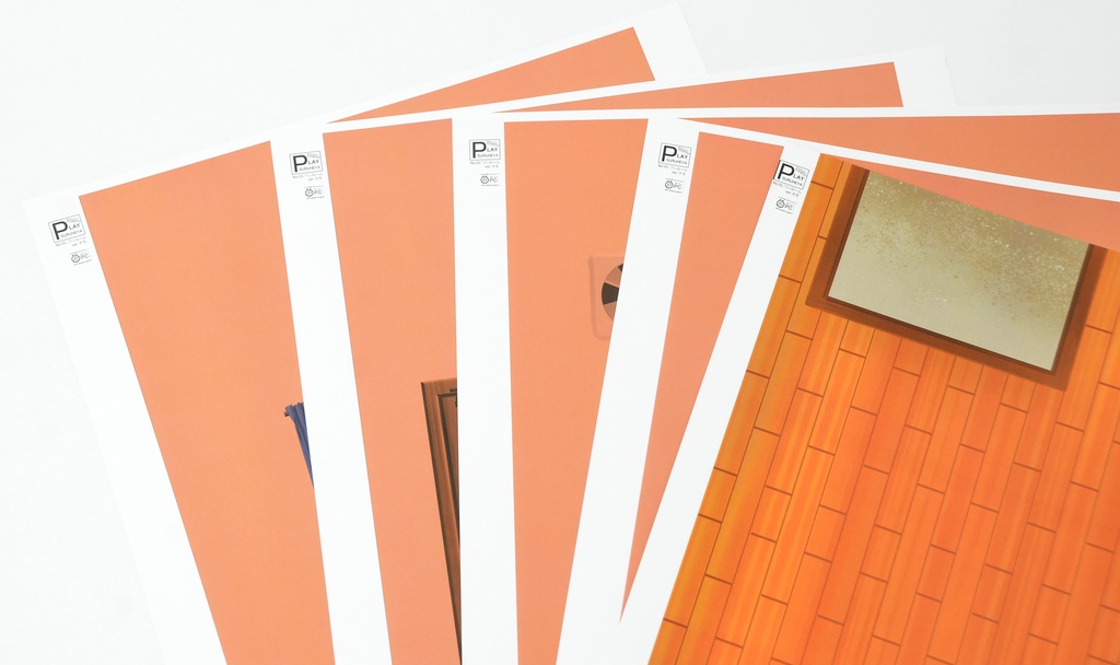 《サマーセール》ワンルーム-3種セット- 1/12フィギュア用背景 初期型PLAYSURUHEYA