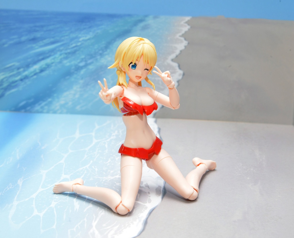 【波打際】紙製背景1/12フィギュア用・プレイスルヘヤーシリーズ