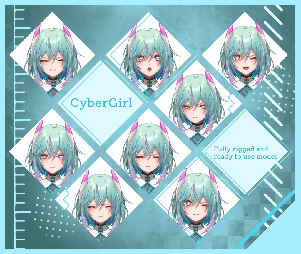 近未来少女 CyberGirl Vtuber Model/Fully rigged and ready to use model