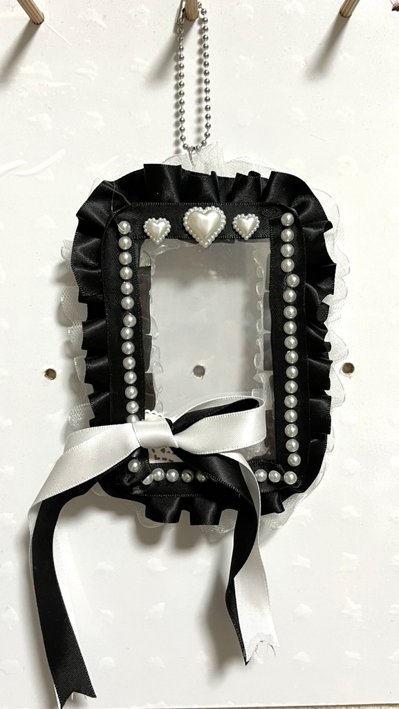 チェキケース 黒 白 ゴシック