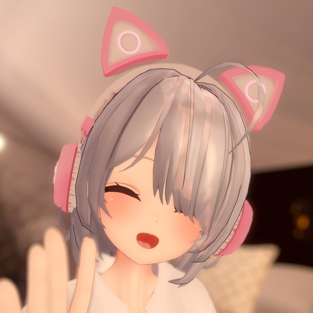 【VRChat想定】猫耳ヘッドフォン