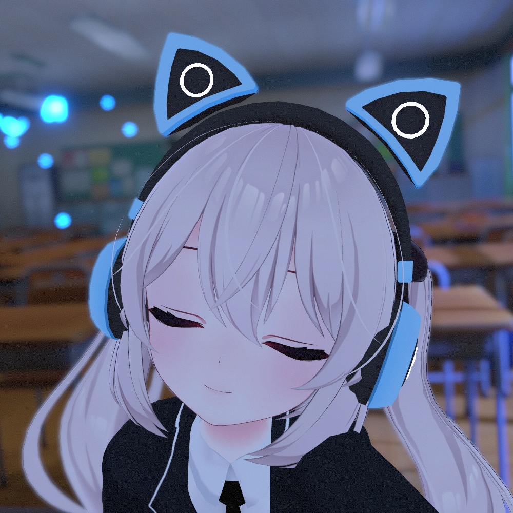 【VRChat想定】猫耳ヘッドフォン