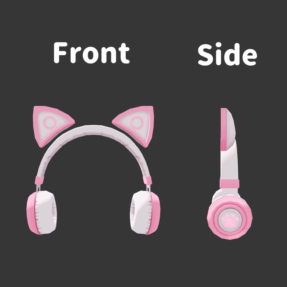【VRChat想定】猫耳ヘッドフォン