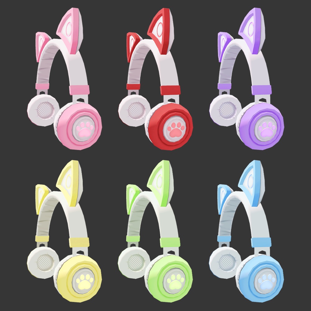 【VRChat想定】猫耳ヘッドフォン