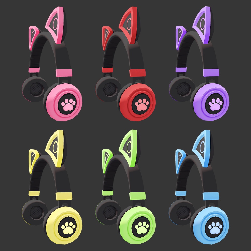 【VRChat想定】猫耳ヘッドフォン