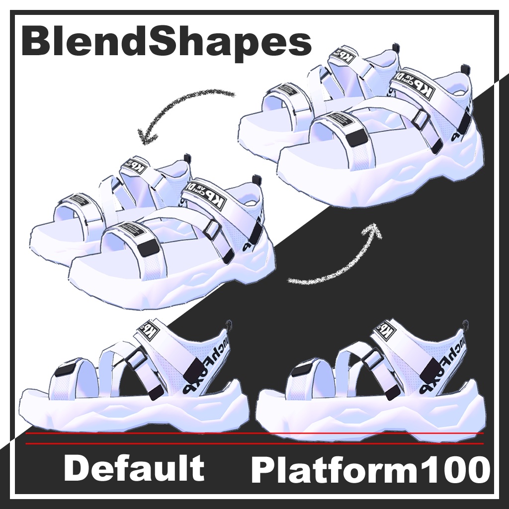 【舞夜専用】スポーツサンダル【VRChat想定】