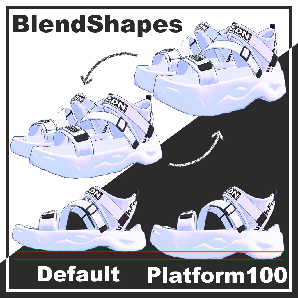 【桔梗‐Kikyo‐専用】スポーツサンダル【VRChat想定】