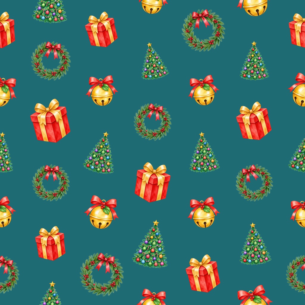 【クリスマス】デジタルペーパー 20枚セット(4柄×5色)|シームレス 2000×2000px