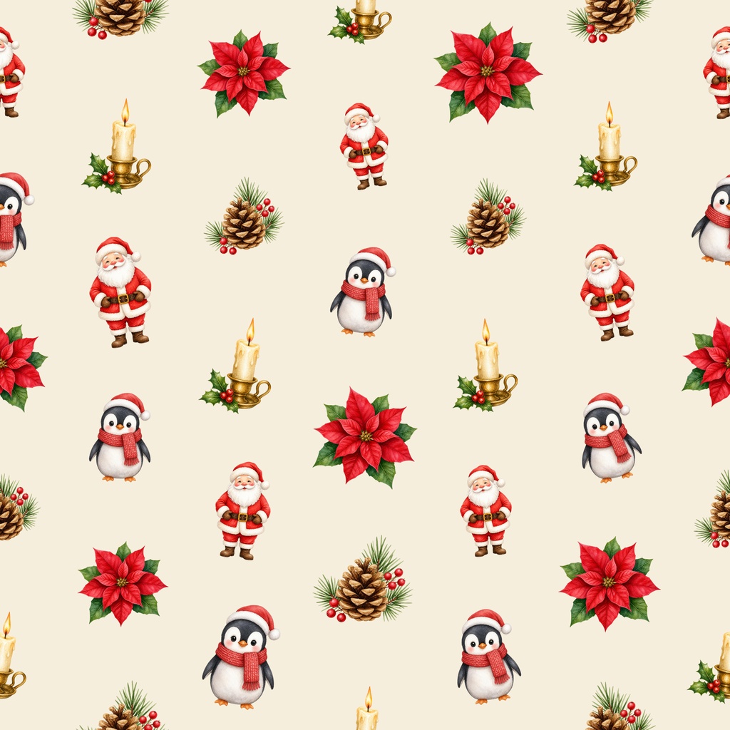 【クリスマス】デジタルペーパー 20枚セット(4柄×5色)|シームレス 2000×2000px