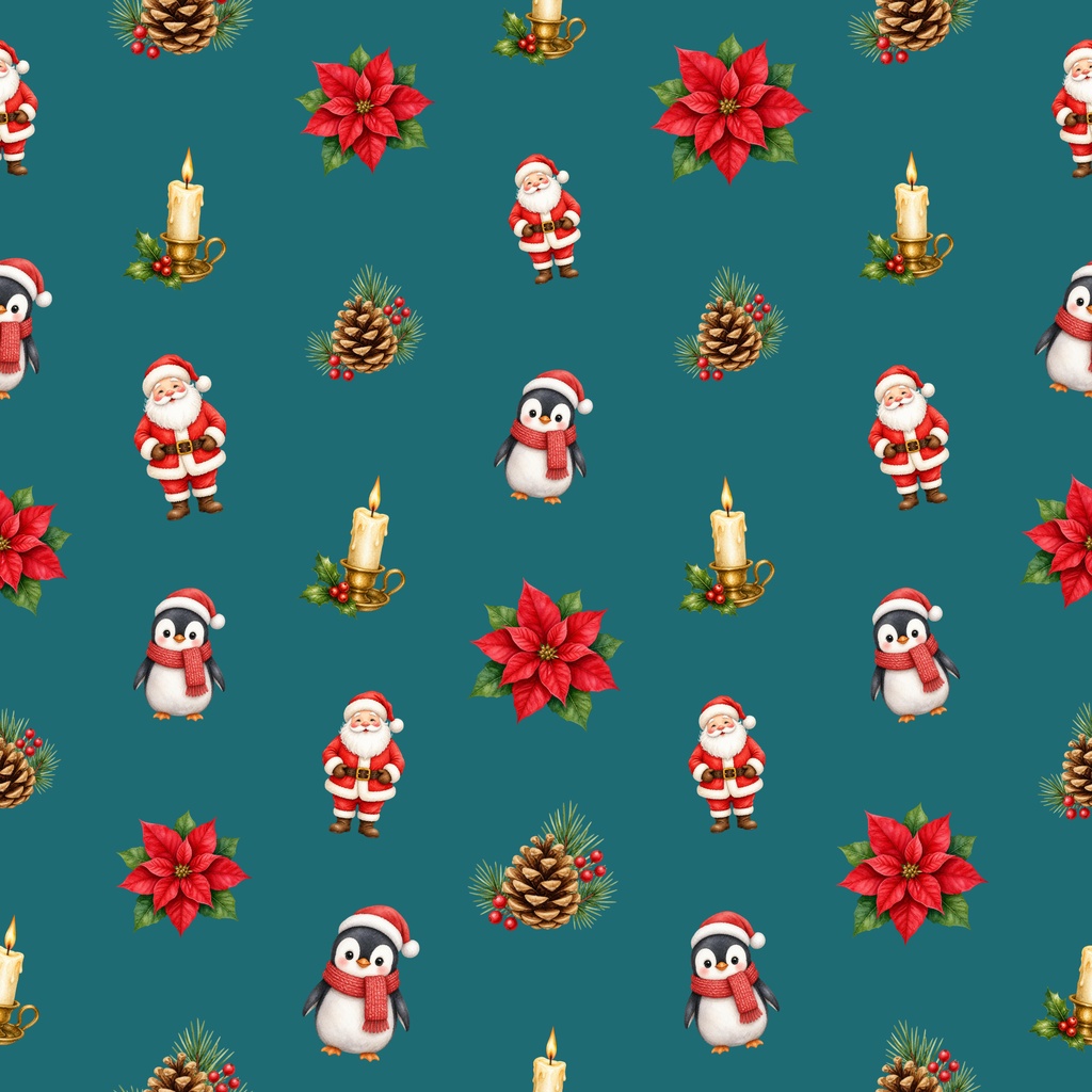 【クリスマス】デジタルペーパー 20枚セット(4柄×5色)|シームレス 2000×2000px