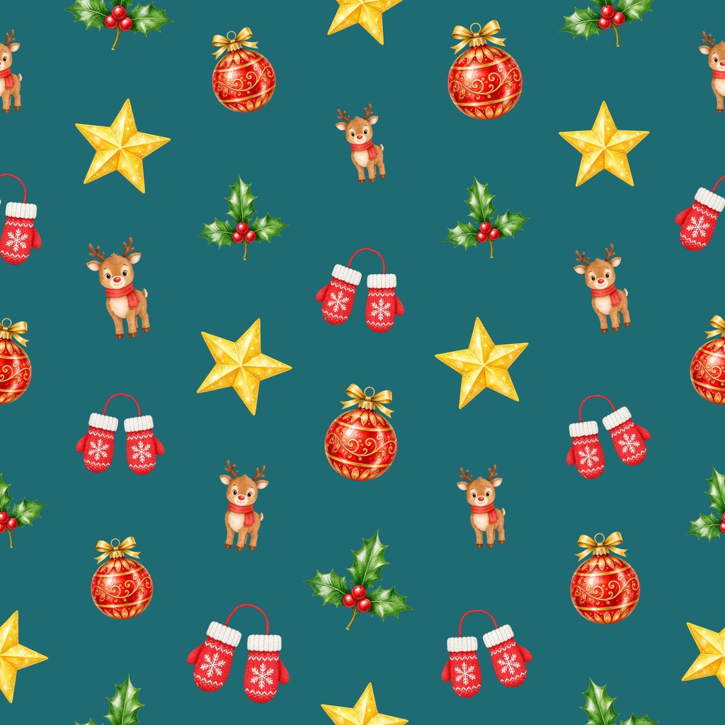 【クリスマス】デジタルペーパー 20枚セット(4柄×5色)|シームレス 2000×2000px