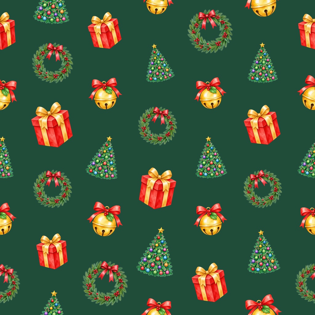 【クリスマス】デジタルペーパー 20枚セット(4柄×5色)|シームレス 2000×2000px