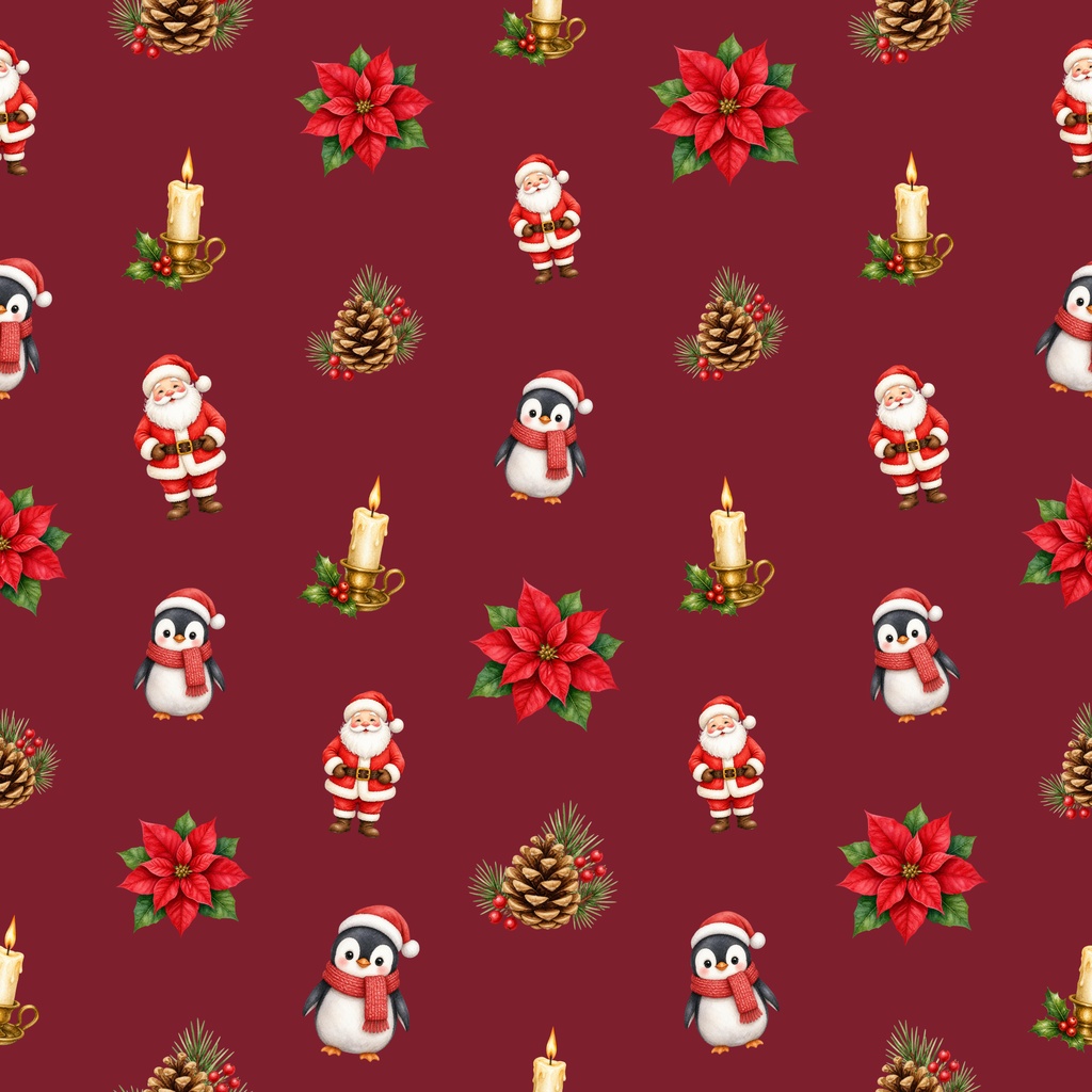 【クリスマス】デジタルペーパー 20枚セット(4柄×5色)|シームレス 2000×2000px