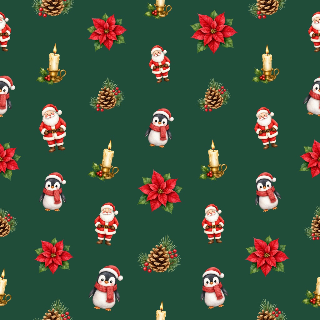 【クリスマス】デジタルペーパー 20枚セット(4柄×5色)|シームレス 2000×2000px