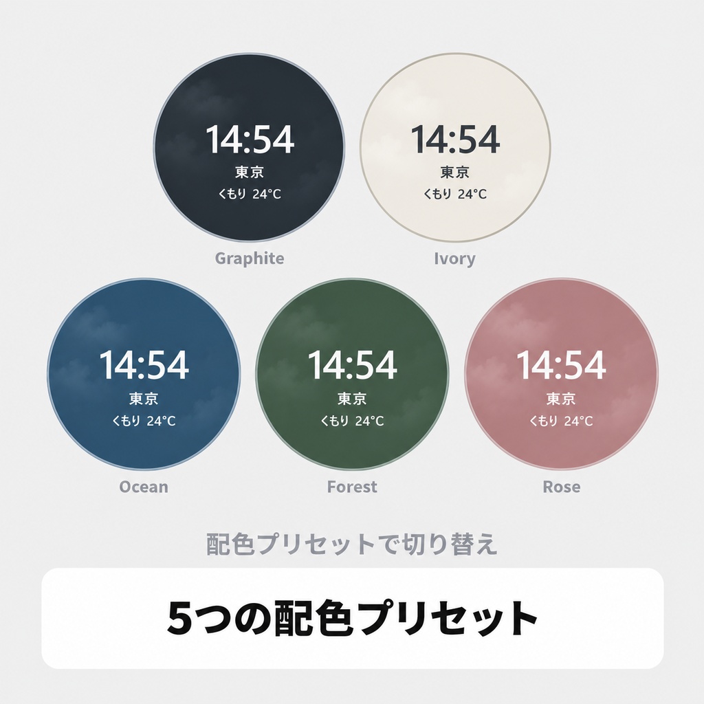 OBS用 丸型マップ隠し|時刻・天気・気温表示 / Circle Weather Cover for OBS