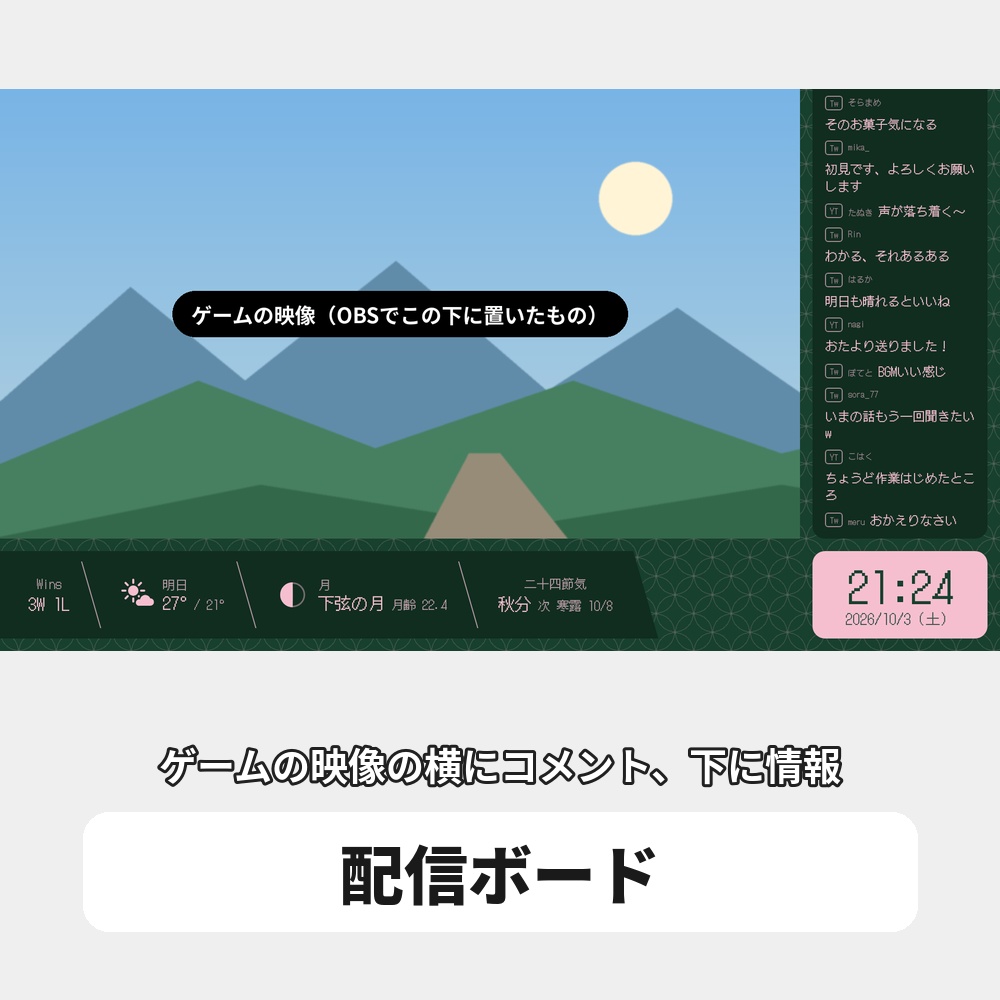【無料版あり】OBS用 配信画面セット|雑談・ゲーム・待機画面をひとつに / Stream Board