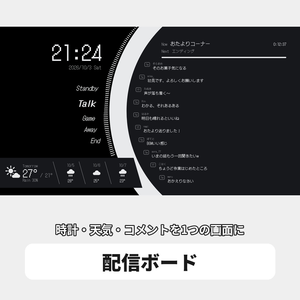 【無料版あり】OBS用 配信画面セット|雑談・ゲーム・待機画面をひとつに / Stream Board