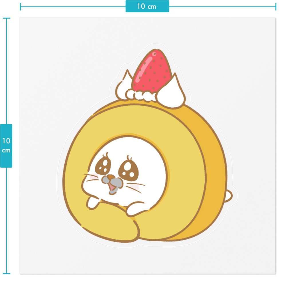 ステッカー・スイーツになりたいごまったん(ロールケーキver)