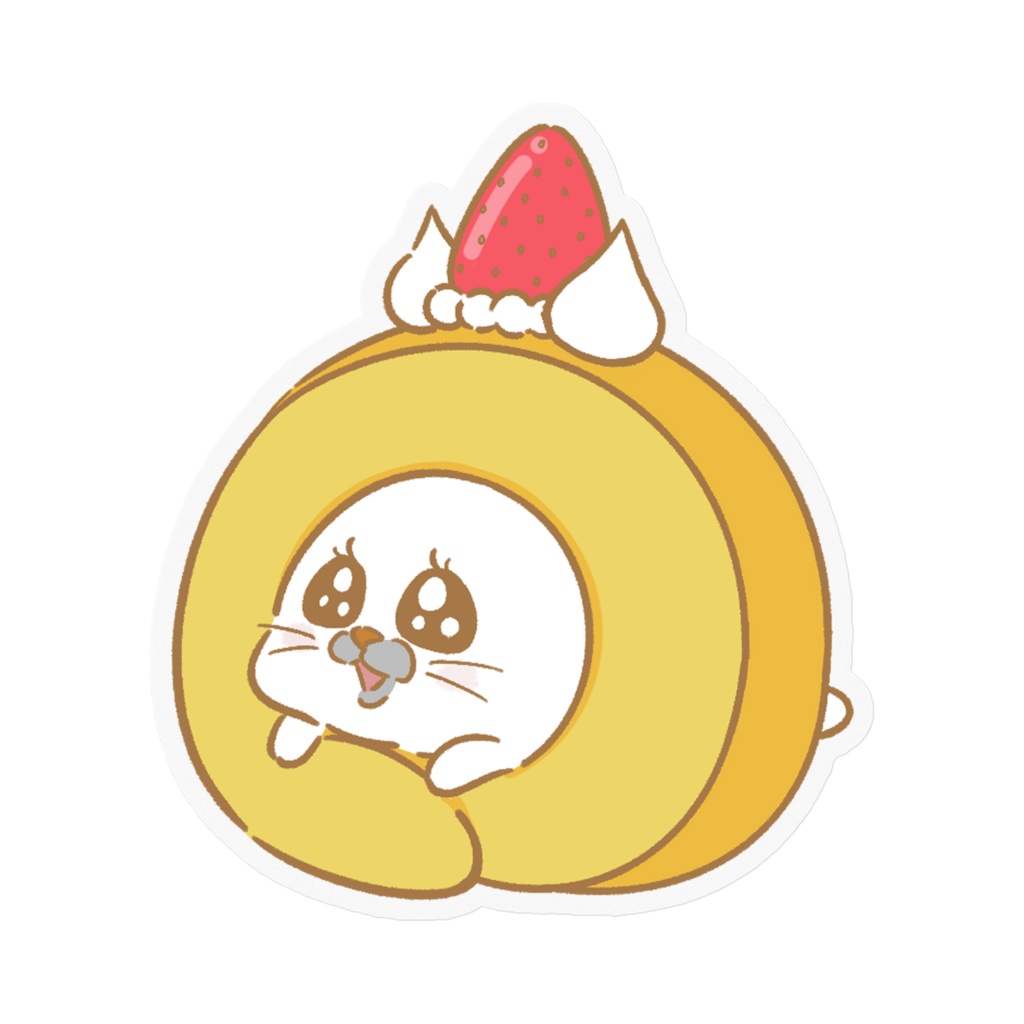 ステッカー・スイーツになりたいごまったん(ロールケーキver)