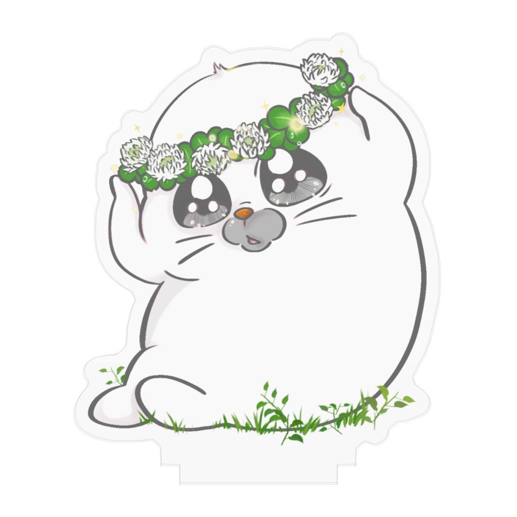 アクリルスタンド・花冠にトキメキが隠せないごまったん