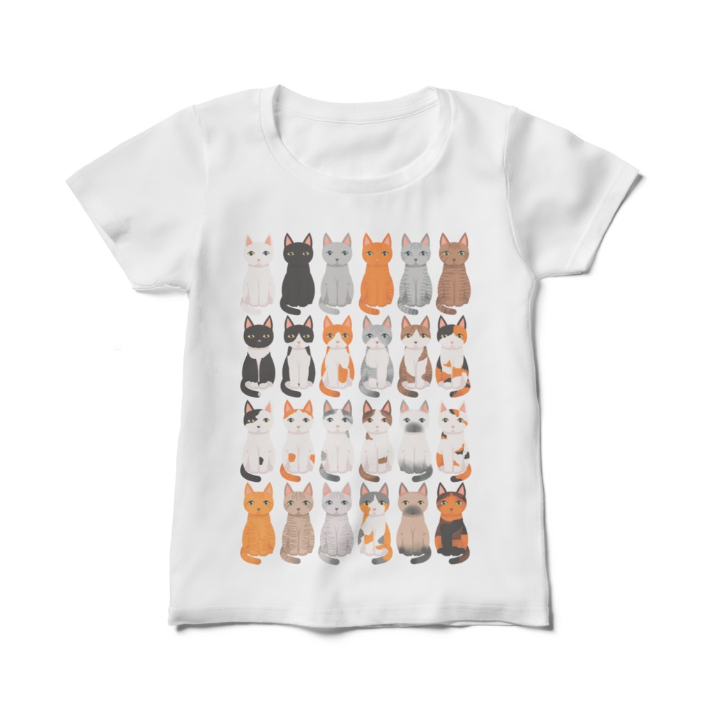 ネコネコ24 / レディースTシャツ ホワイト