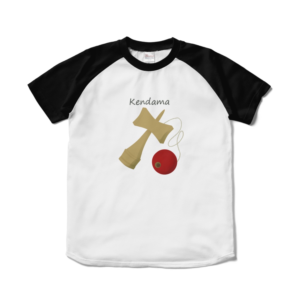 けん玉_KENDAMA_赤_ラグランTシャツ