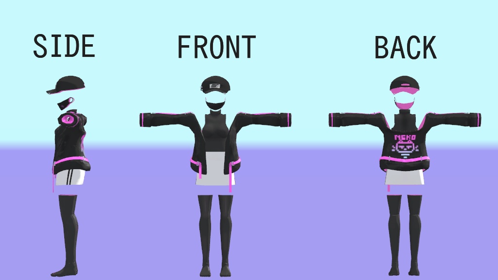 【ミスティちゃん向け衣装】ストリートネオンコーデ