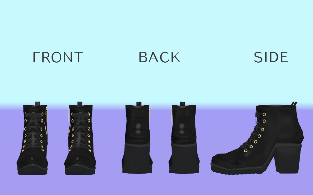 レースアップブーツ【VRChat想定】