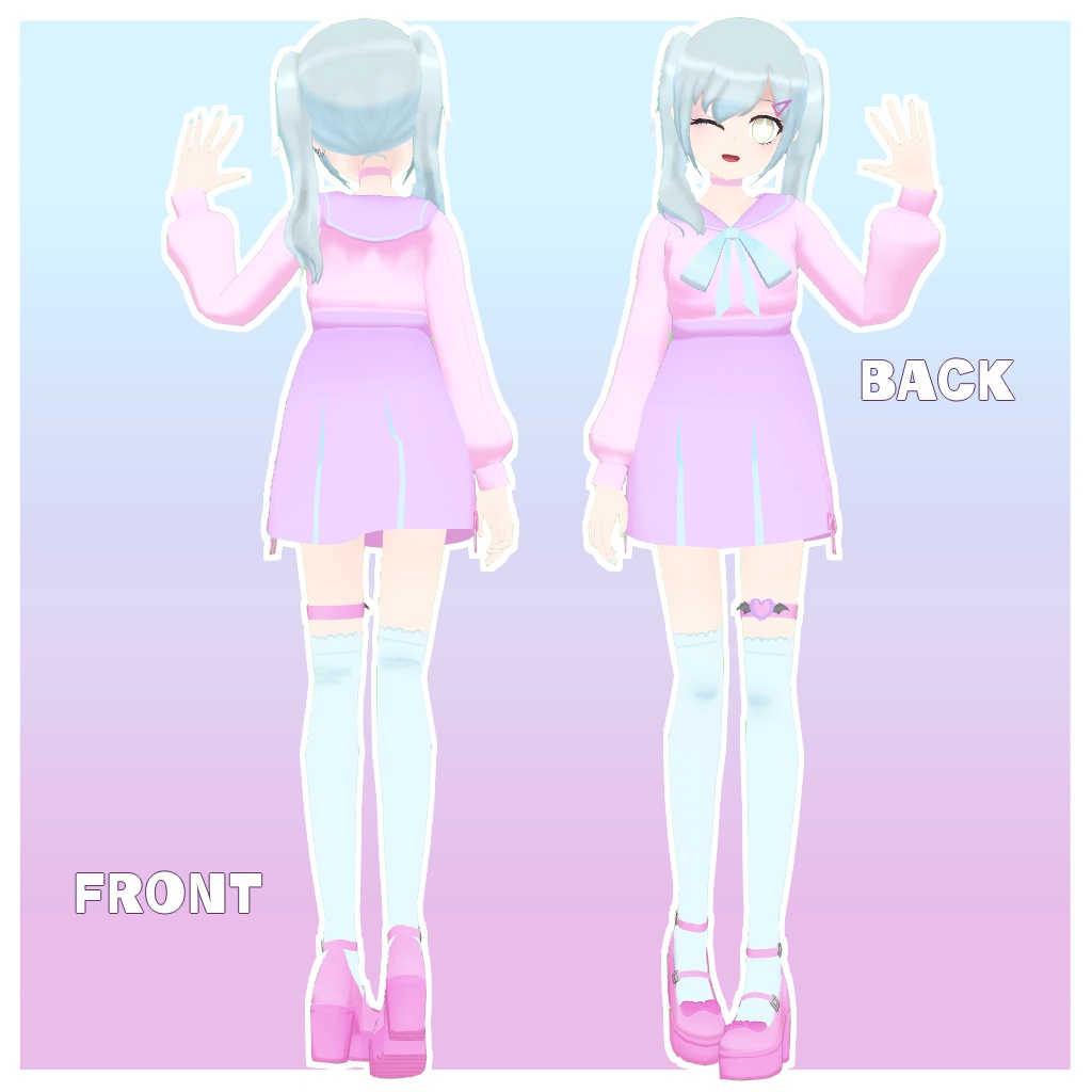 やみちゃん&ゆめちゃん【VRChat向け3Dモデル】