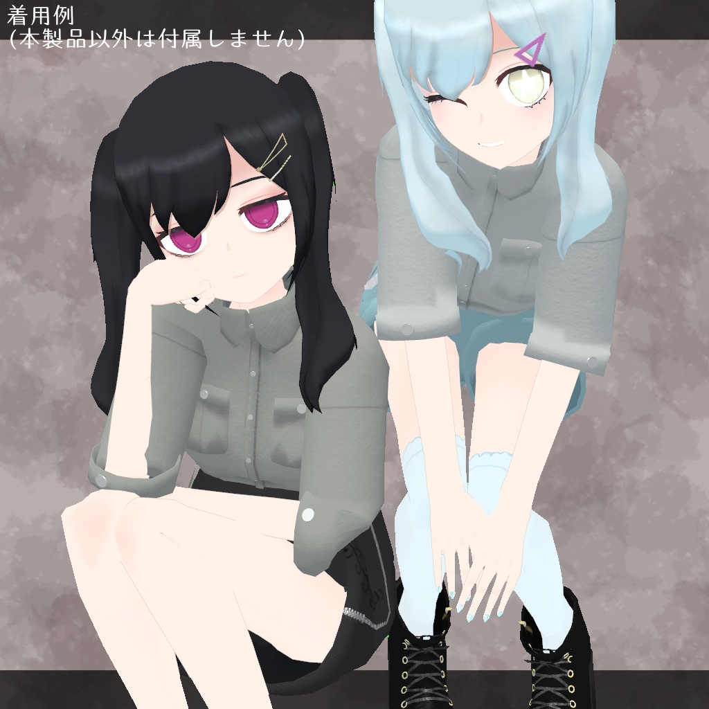 【やみちゃん&ゆめちゃん向け衣装】カジュアルミリタリーセットアップ