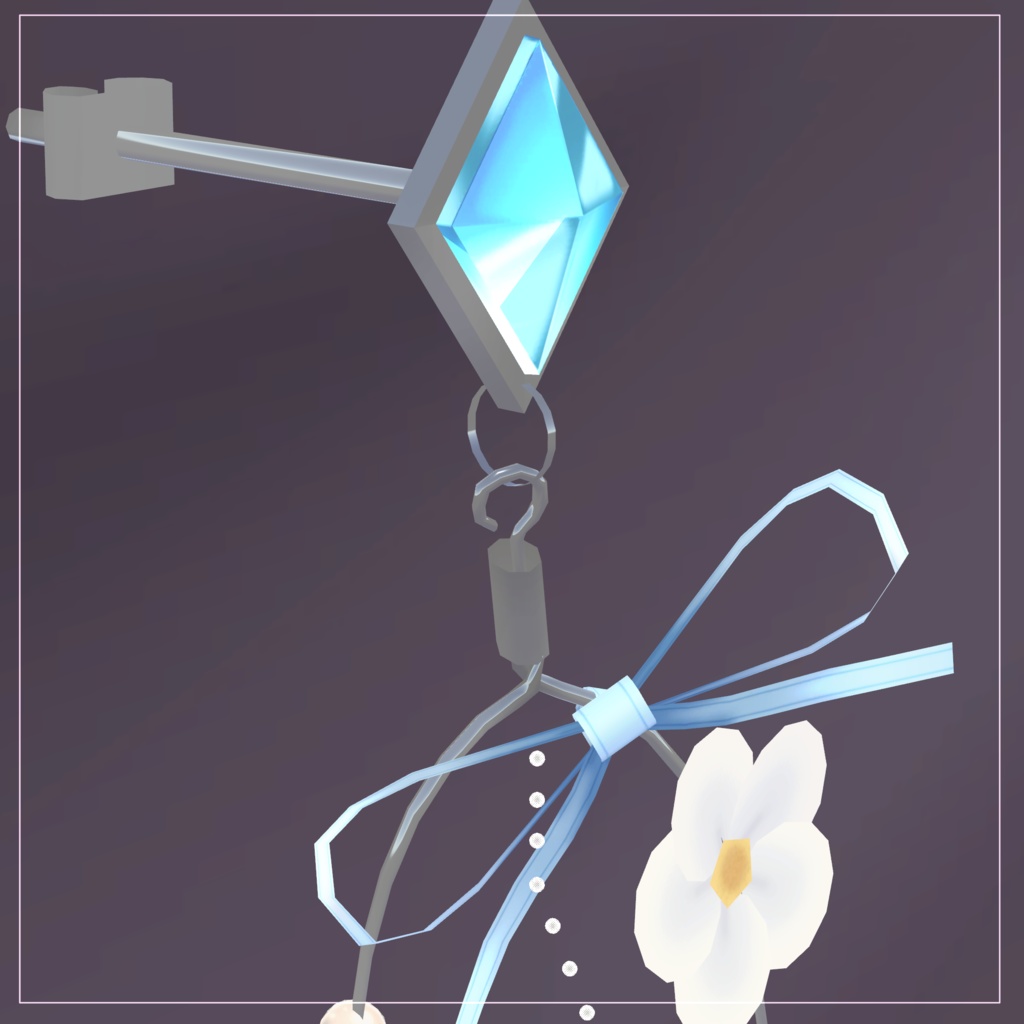 朝露フープピアス【VRChat想定】