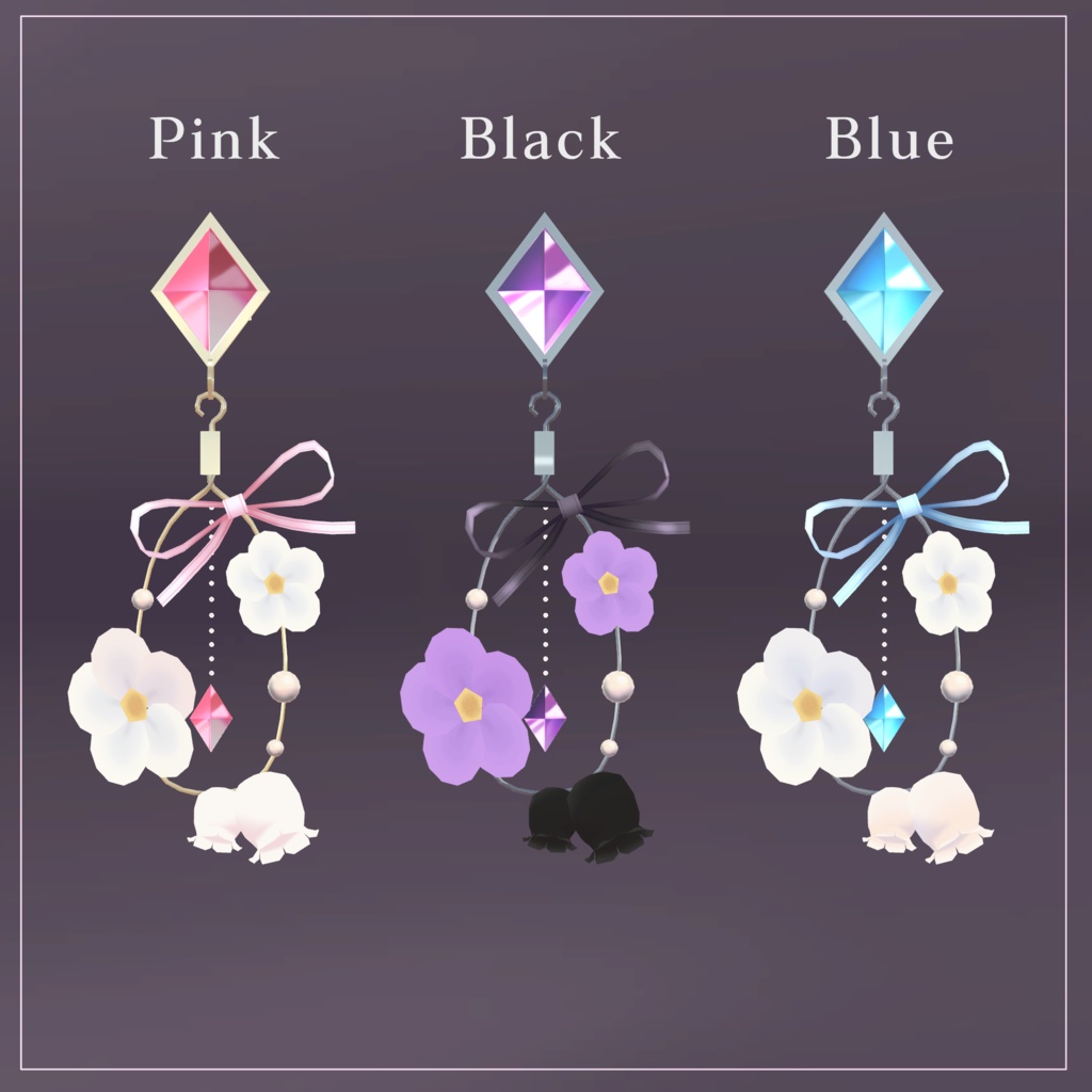 朝露フープピアス【VRChat想定】