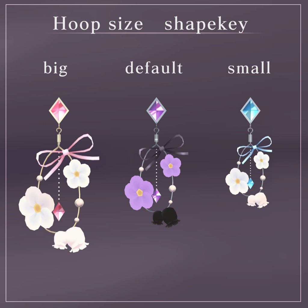 朝露フープピアス【VRChat想定】