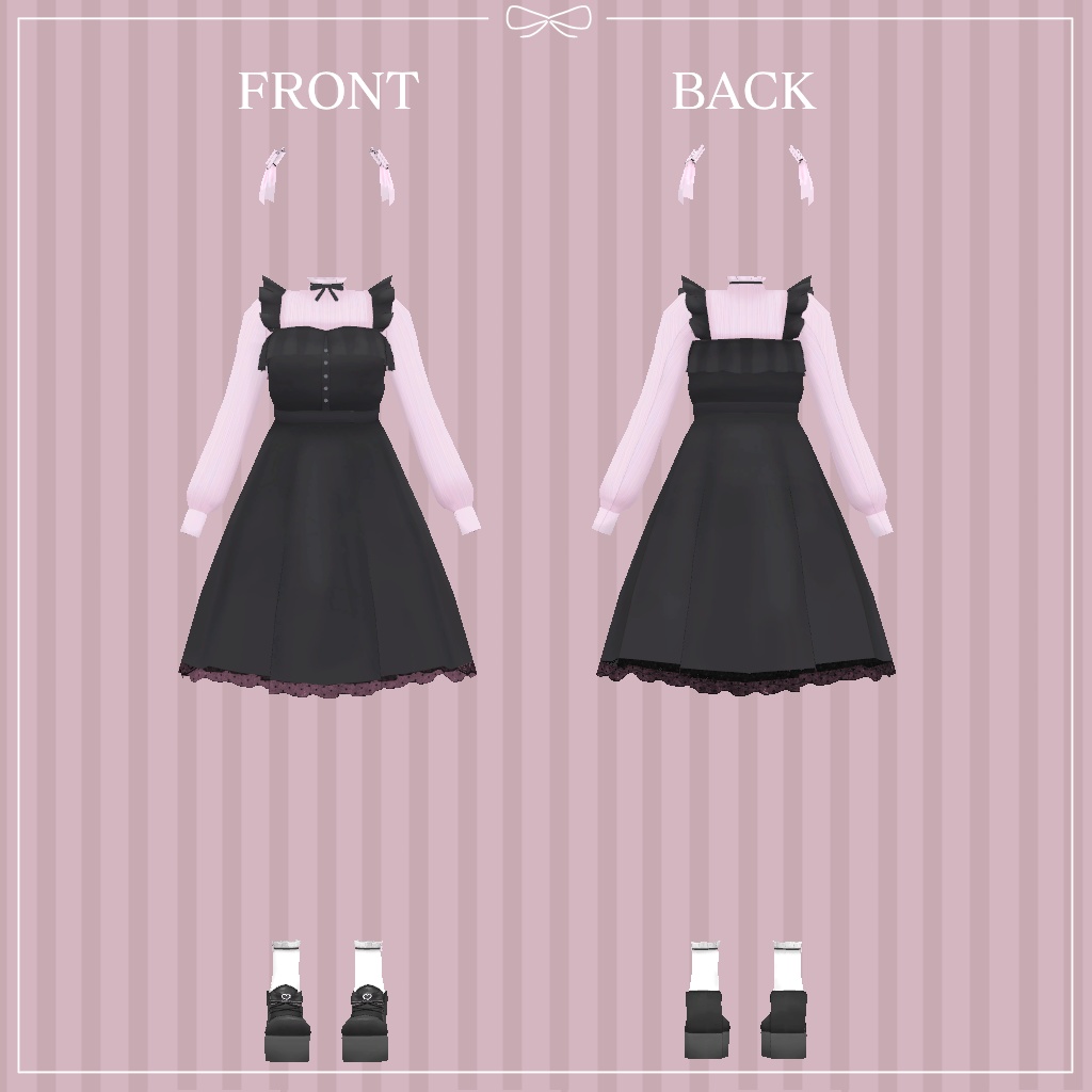 【やみちゃん&ゆめちゃん向け衣装】量産型フリルワンピ