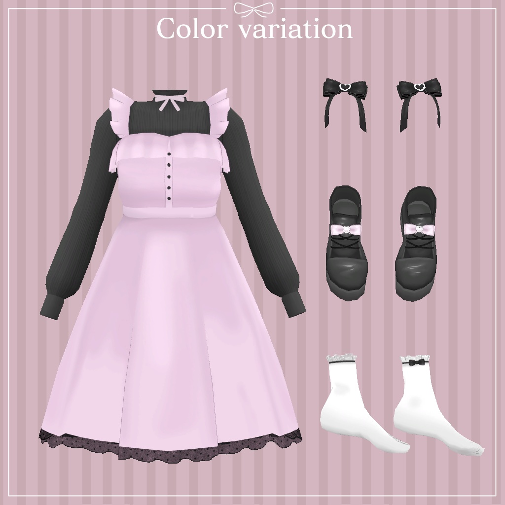 【やみちゃん&ゆめちゃん向け衣装】量産型フリルワンピ