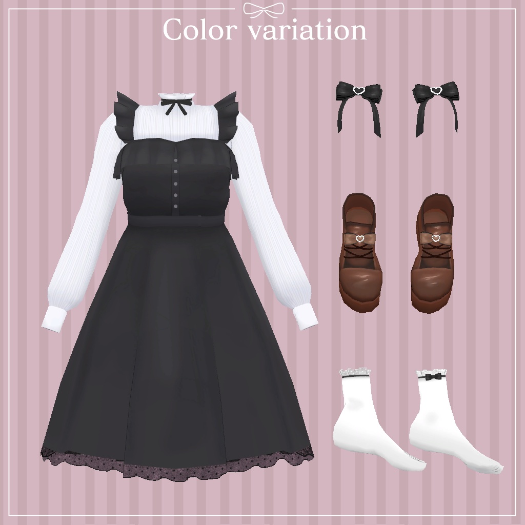 【やみちゃん&ゆめちゃん向け衣装】量産型フリルワンピ