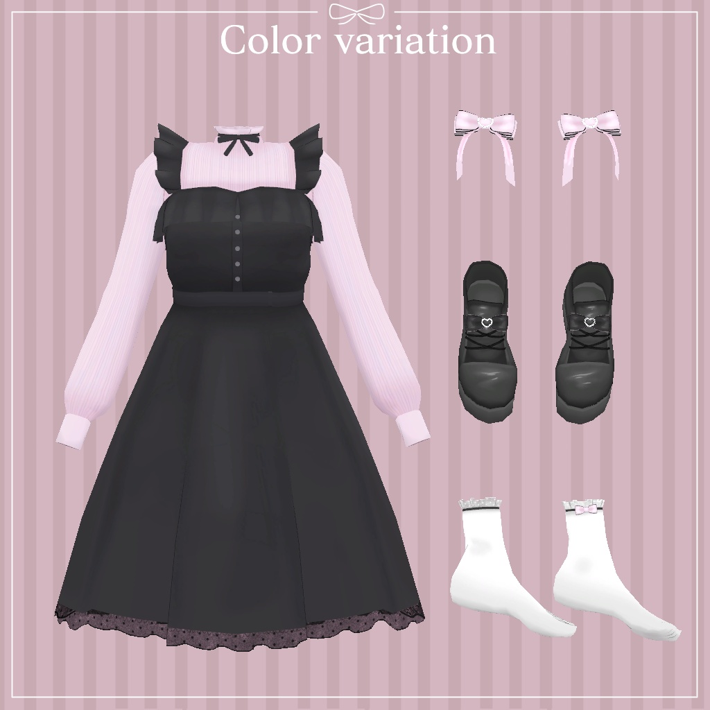 【やみちゃん&ゆめちゃん向け衣装】量産型フリルワンピ