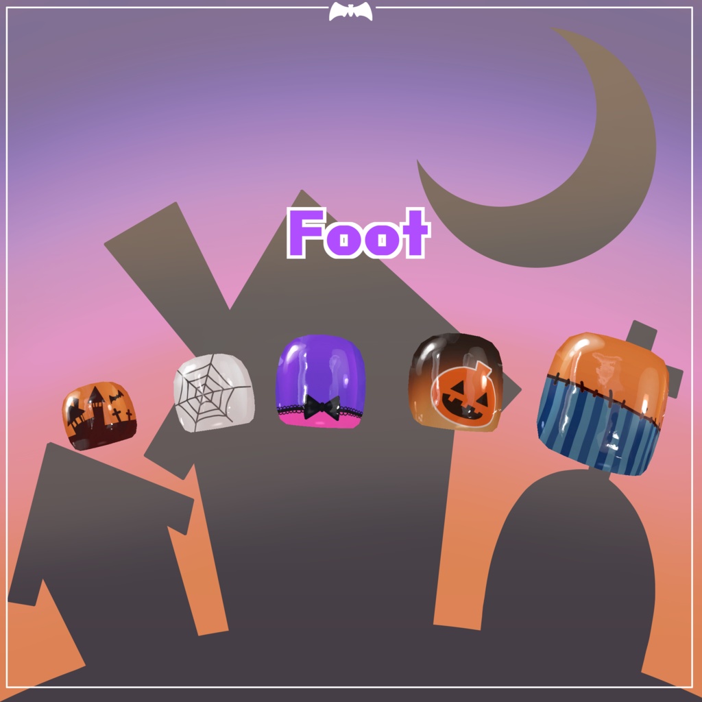 【MDollnail対応】ポッピンハロウィンラッピング【ネイルテクスチャ】