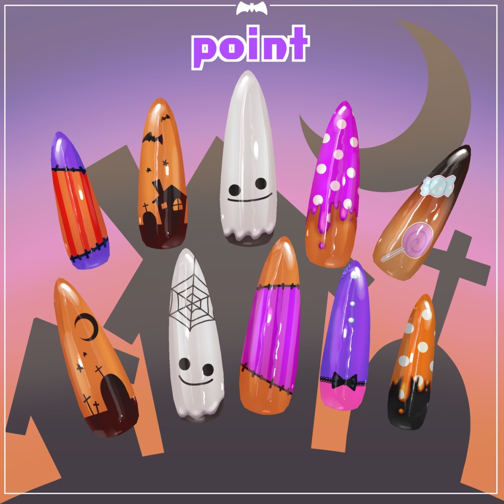 【MDollnail対応】ポッピンハロウィンラッピング【ネイルテクスチャ】