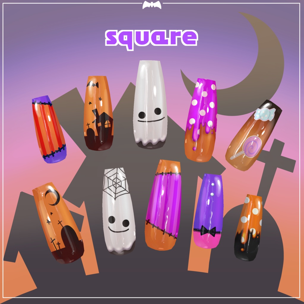 【MDollnail対応】ポッピンハロウィンラッピング【ネイルテクスチャ】