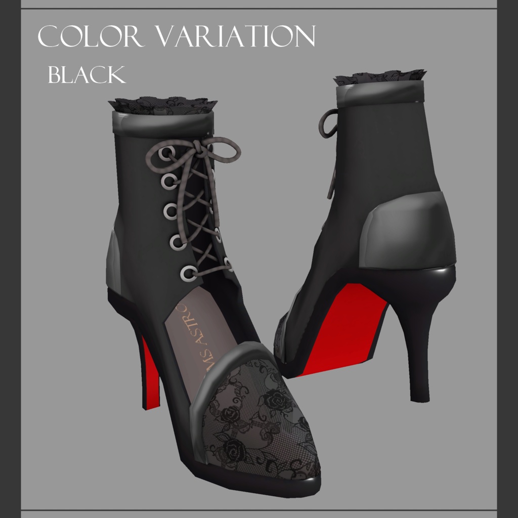 Lace-up see-through sandals【VRChat想定】