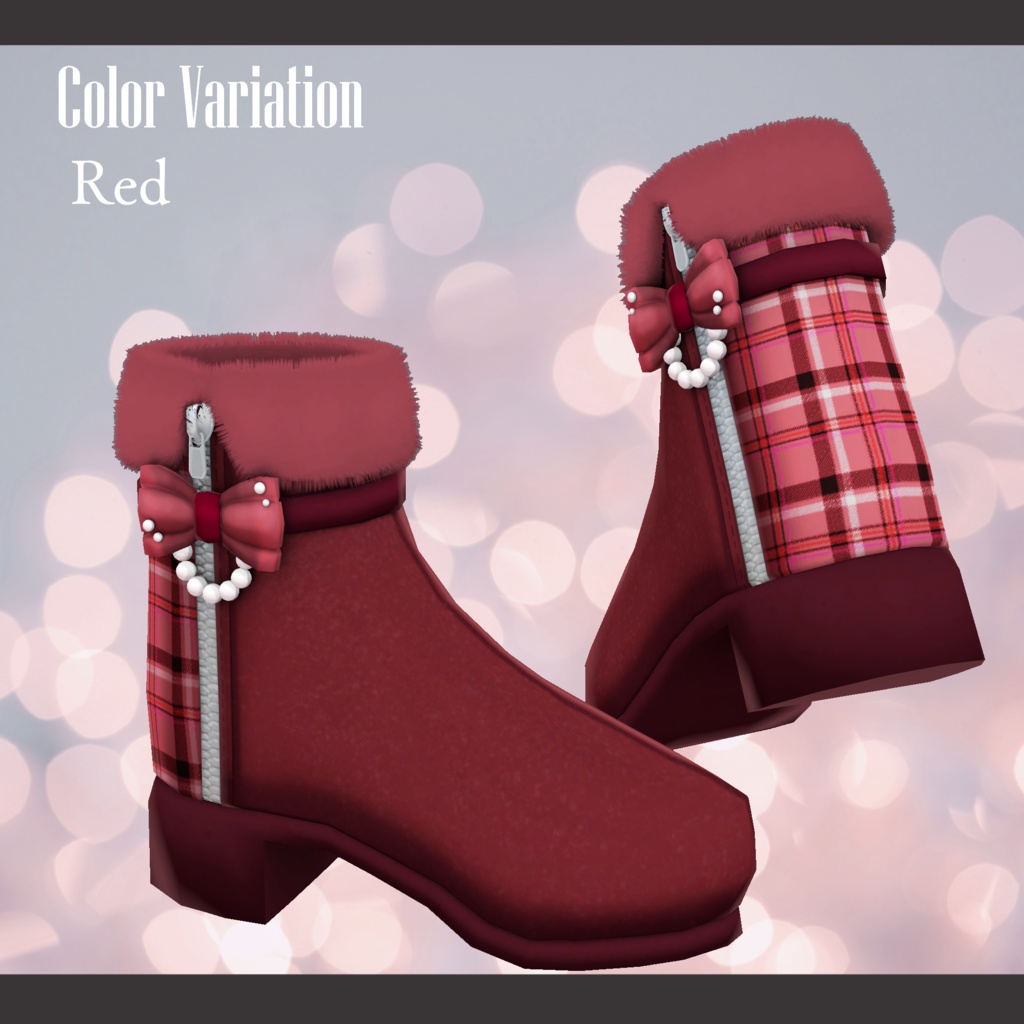 Girly Fur Booties【VRChat想定】