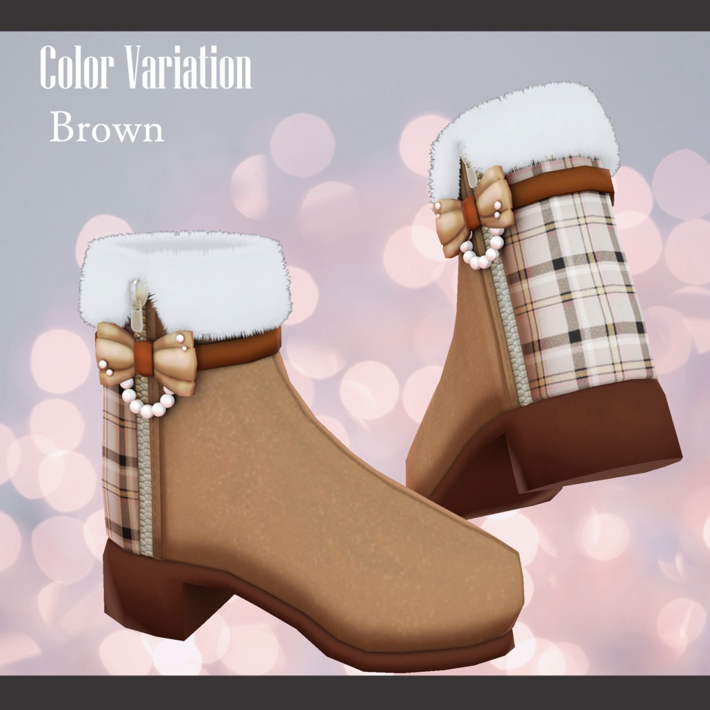 Girly Fur Booties【VRChat想定】