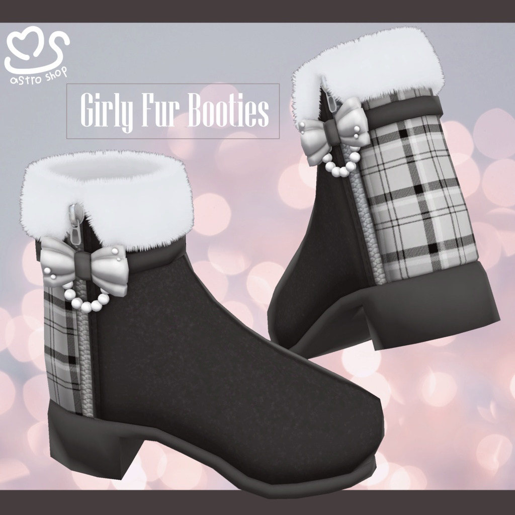 Girly Fur Booties【VRChat想定】