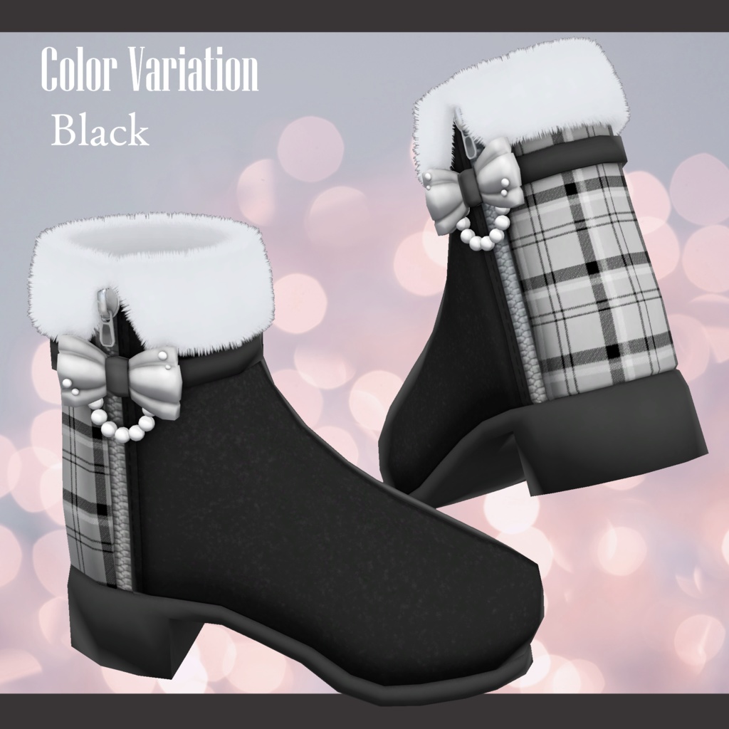 Girly Fur Booties【VRChat想定】