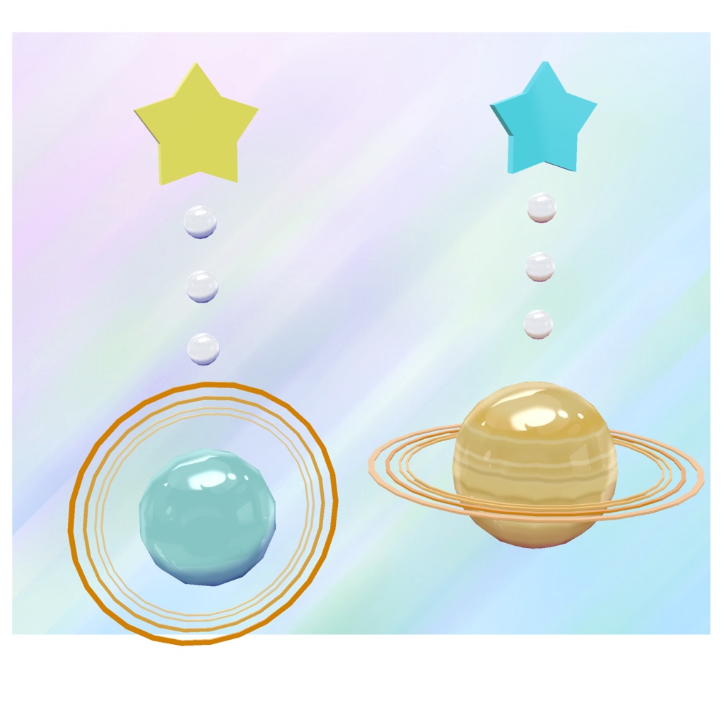 まんまるイヤリング【VRChat想定】